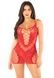 Сукня Leg Avenue Lace and Net Mini Dress with Dual Strap One Size, Red SX1734 фото 5
