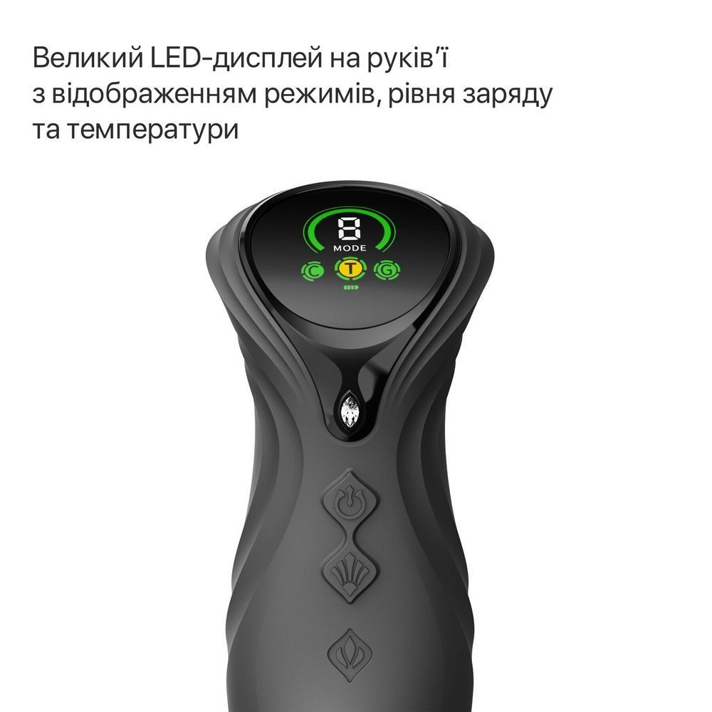 Смарт пульсатор-кролик з вібрацією Zalo Mose 2 Obsidian Black, підігрів до 42 &deg;C, кристал Swarovski SX2688 фото
