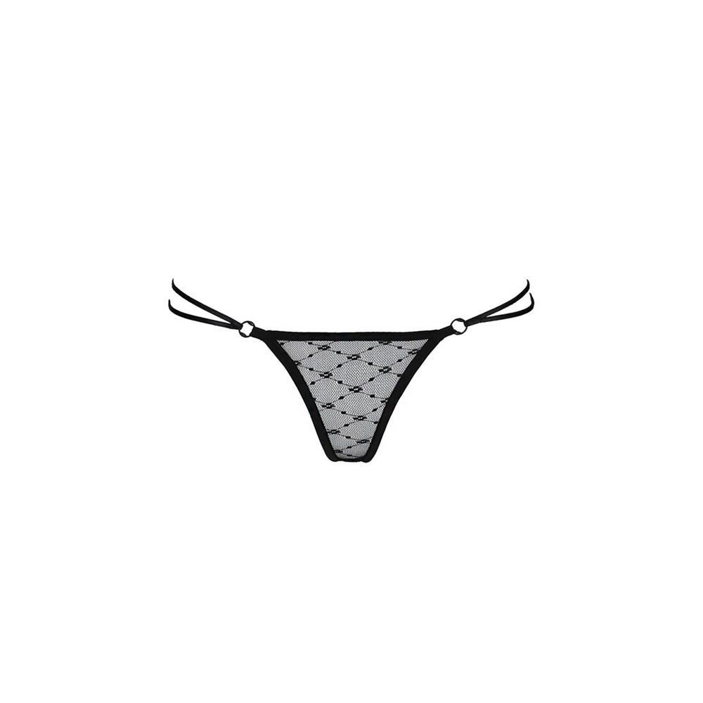 Трусики на зав'язочках з боків Passion Exclusive ZITA THONG XXL/XXXL, black PS24403 фото