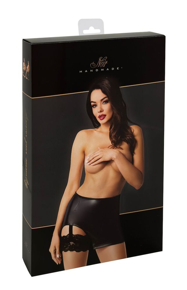 Юбка Noir Handmade F345 Powerwetlook skirt with garter - L SX2134 фото