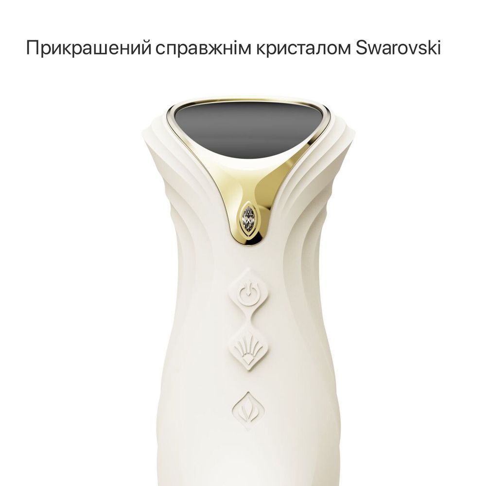 Смарт пульсатор-кролик з вібрацією Zalo Mose 2 Ivory White, підігрів до 42 &deg;C, кристал Swarovski SX2689 фото