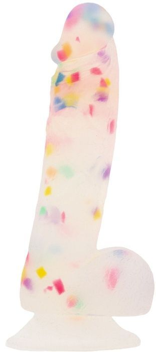 Фаллоимитатор с конфетти ADDICTION - PARTY MARTY 7.5&Prime; - FROST & CONFETTI, 19 см, силикон SO4532 фото