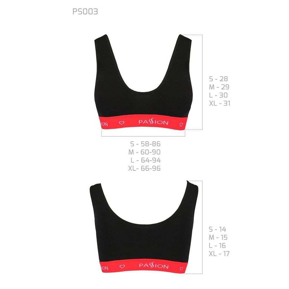 Спортивный топ на широких бретелях Passion PS003 TOP XL, black SO4214 фото