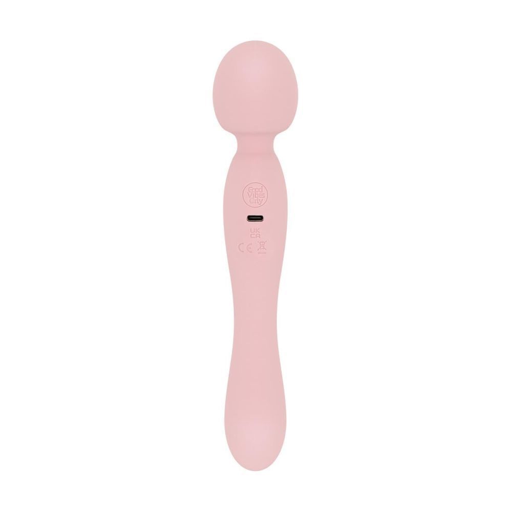 Вібромасажер Good Vibes Only - SIMI Double-Sided Wand Vibrator Soft Silicone - Pink SX3076 фото