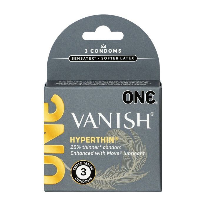 Презервативы ONE Vanish Hyperthin, 3 шт, ультратонкие, со смазкой, картонная упаковка SX0780 фото