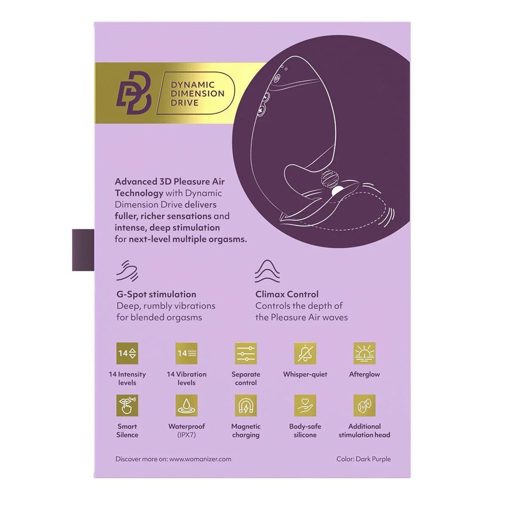 Подвійний вакуумний кліторальний стимулятор з вібрацією Womanizer Next Duo - Dark Purple SX3867 фото