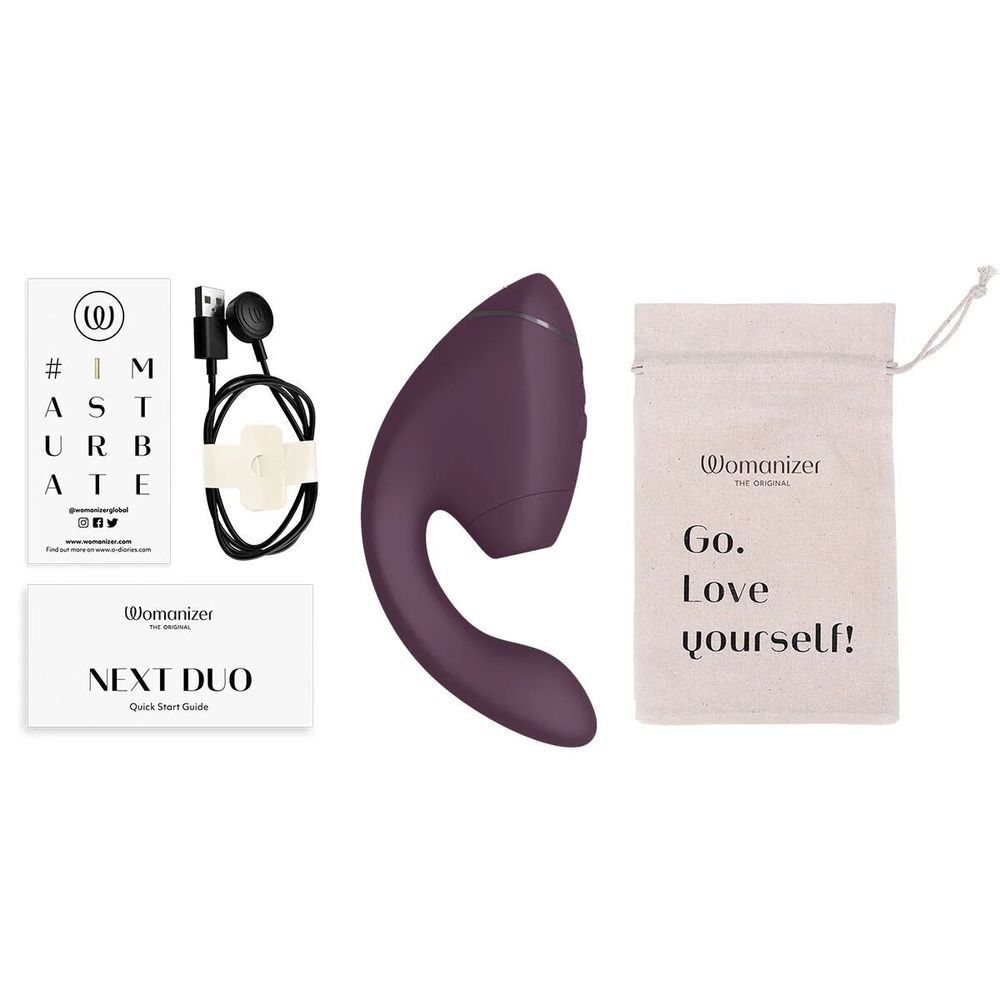 Подвійний вакуумний кліторальний стимулятор з вібрацією Womanizer Next Duo - Dark Purple SX3867 фото