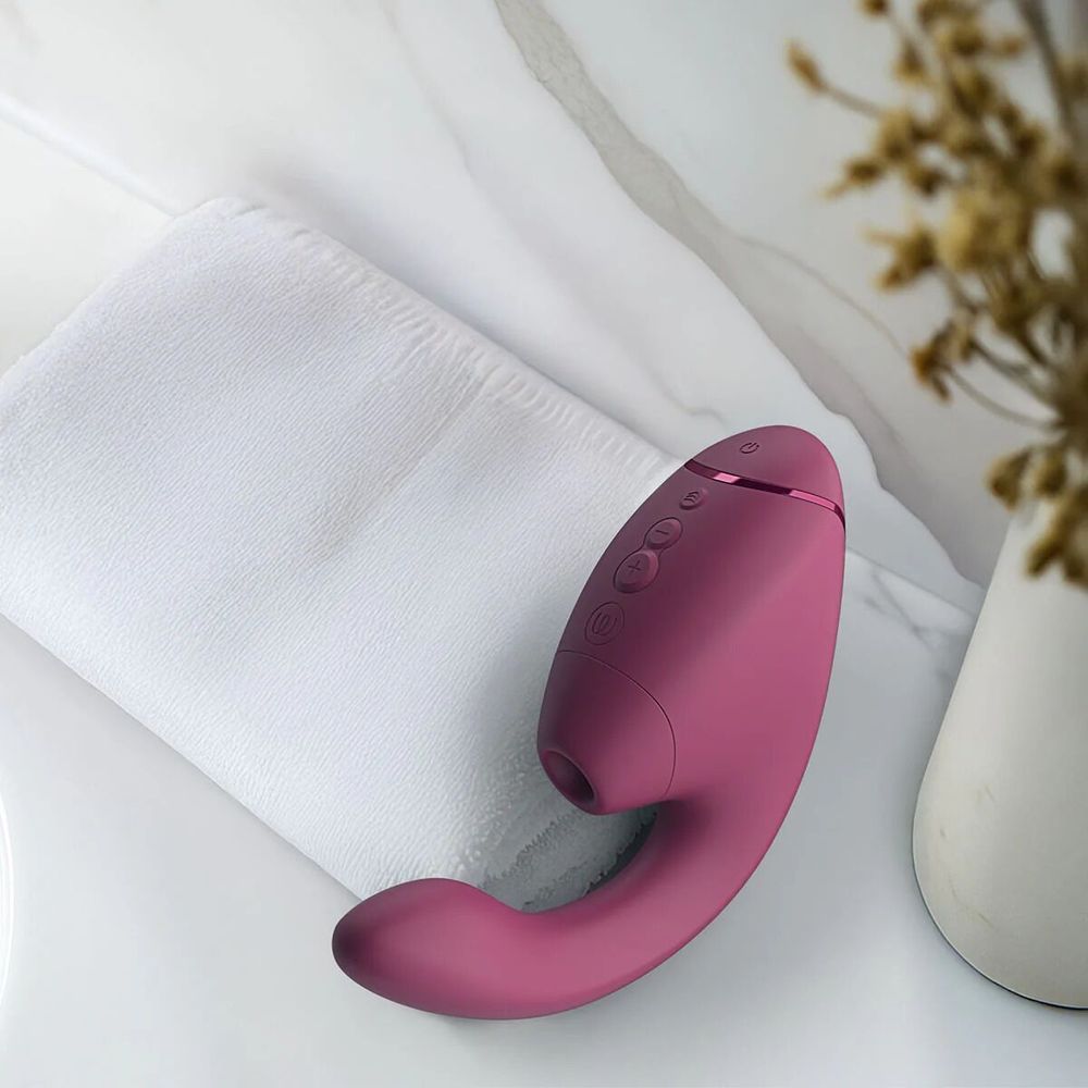 Подвійний вакуумний кліторальний стимулятор з вібрацією Womanizer Next Duo - Dusky Pink SX3868 фото