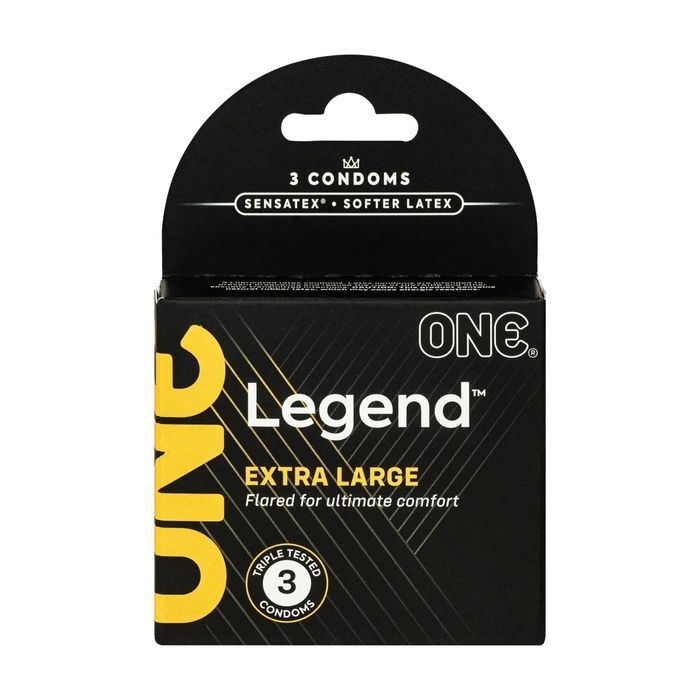 Презервативи ONE Legend Extra Large 3 шт, картонна коробка (м'яте паковання!!!) SX0781-R фото