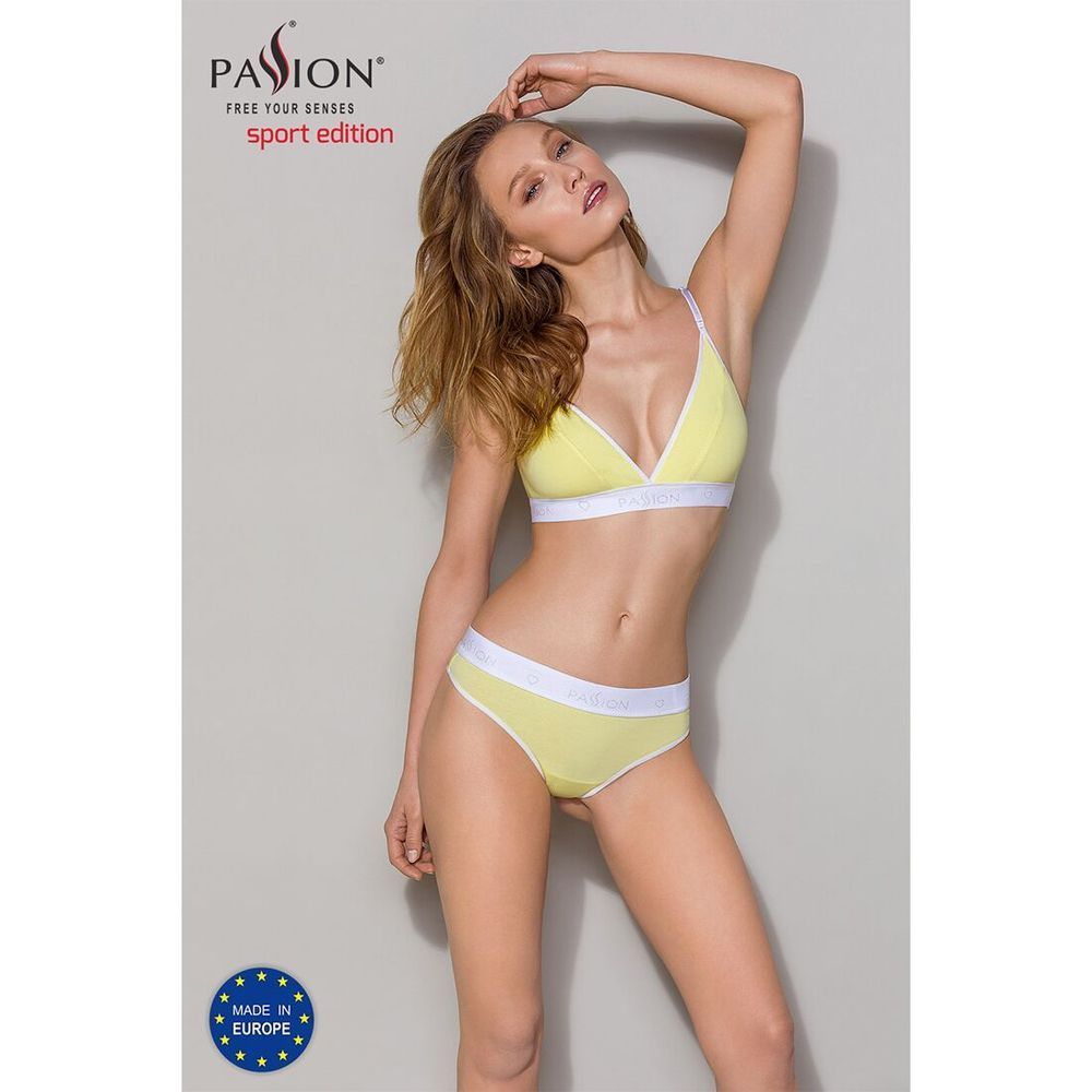 Спортивный топ с двойными бретелями Passion PS007 TOP L, yellow SO4275 фото
