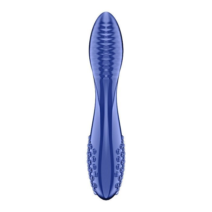 Двосторонній скляний дилдо Satisfyer Dazzling Crystal 2 Blue SX3551 фото