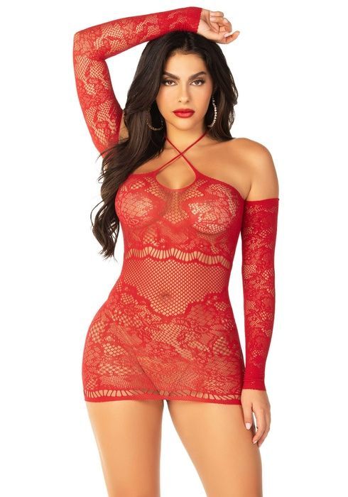 Сукня Leg Avenue Seamless Off The Shoulder Mini Dress One Size, Red SX1736 фото