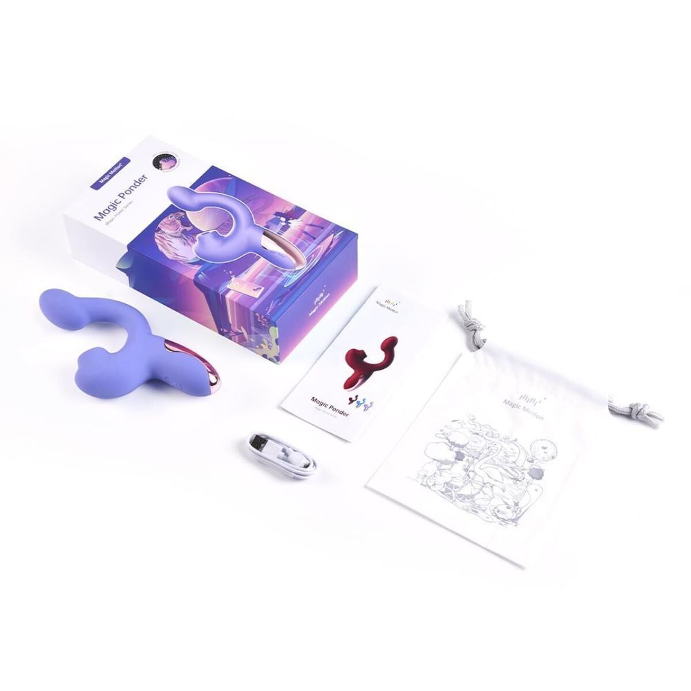 Смарт-вибратор Magic Motion Ponder Purple, двойная стимуляция, виброяйцо+язычок для клитора SX3228 фото