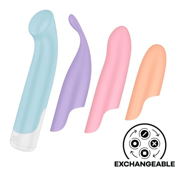 Набір 4-в-1 Satisfyer Playful Four, вібратор та 4 насадки, 12 режимів SX2182 фото