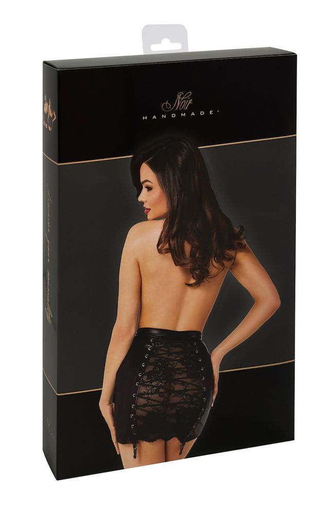 Юбка Noir Handmade F341 Powerwetlook and lace skirt - S SX2130 фото