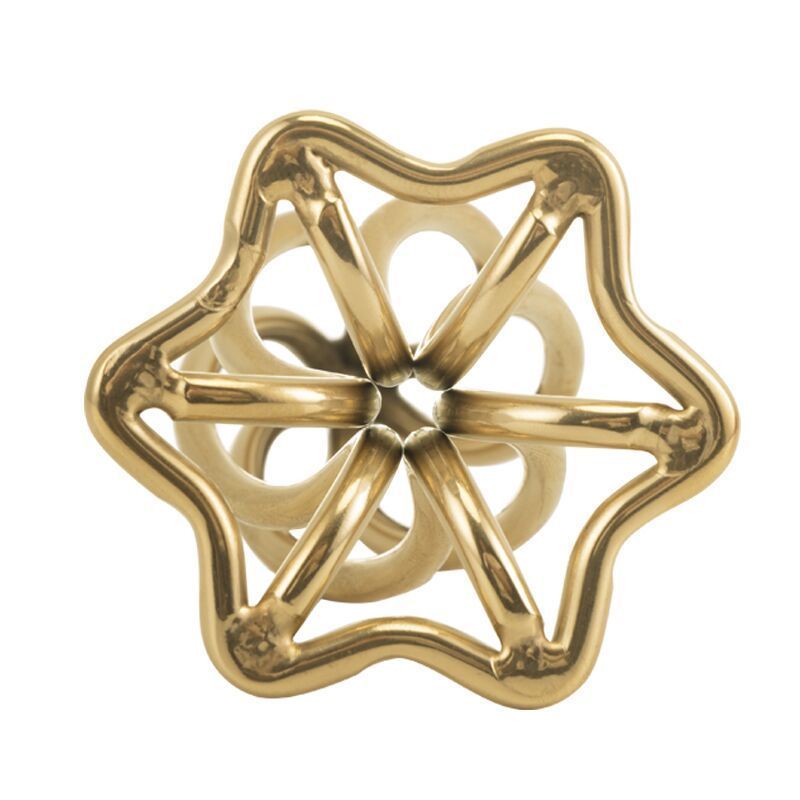 Металлическая анальная пробка LOCKINK SEVANDA Hollow Spiral Golden, M, золотистая, диаметр 3 см SX0883 фото