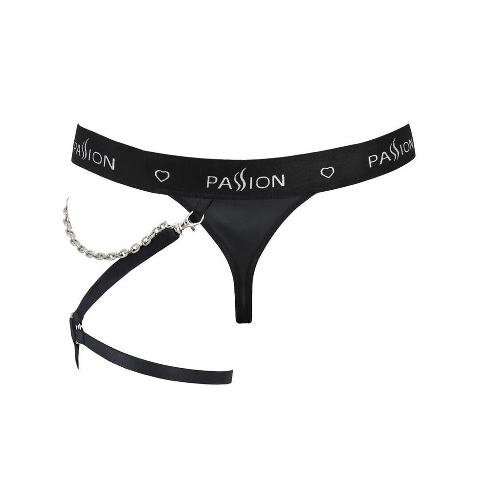 Чоловічі трусики танга з підв&rsquo;язкою Passion 058 THONG BILL L/XL Black SO7636 фото