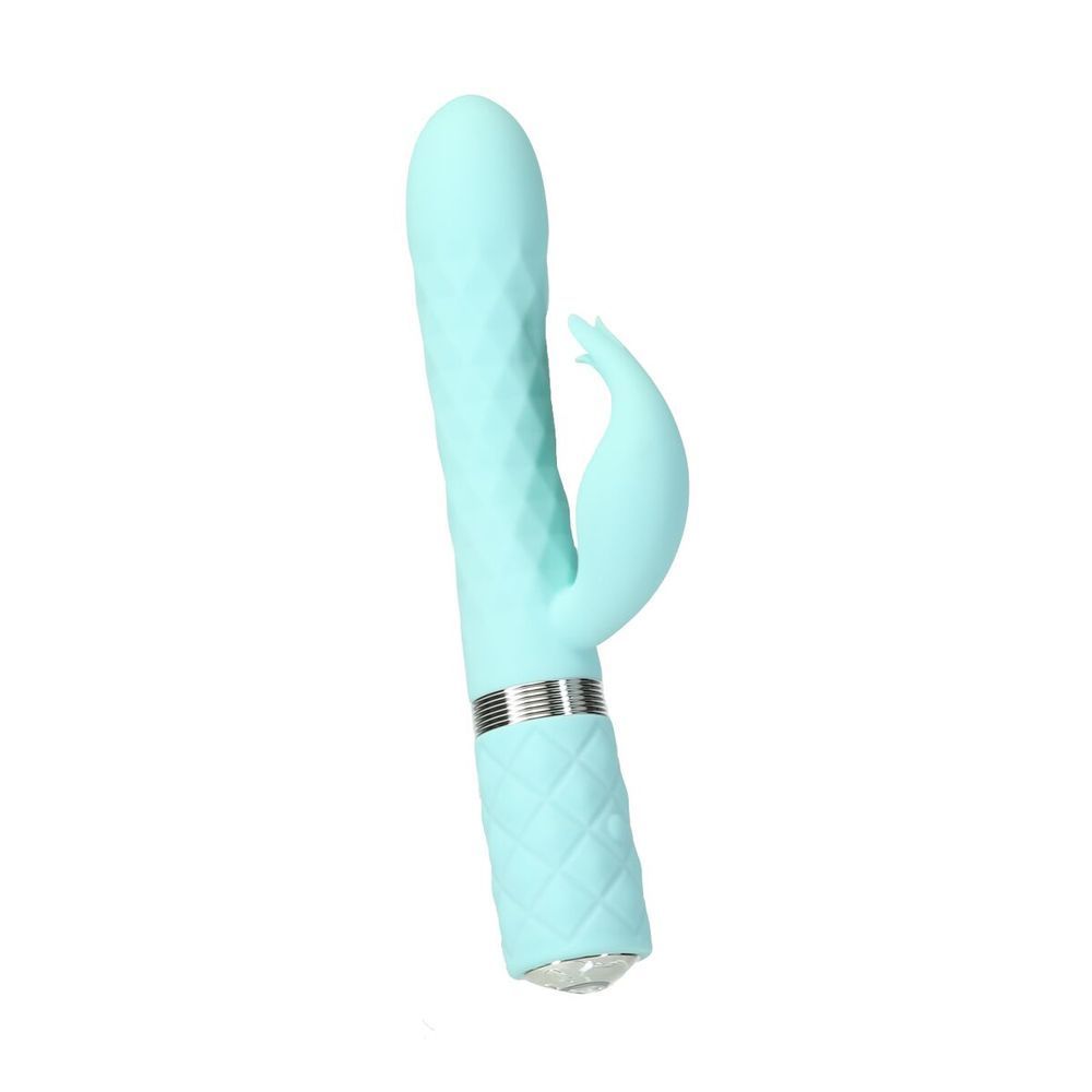 Роскошный кролик с ротацией и вибрацией Pillow Talk Lively, Teal, кристалл Сваровски SO6857 фото