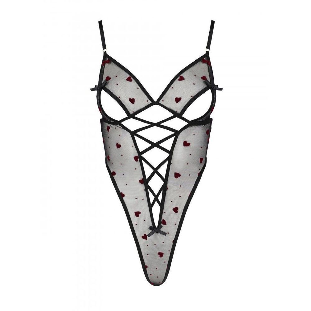 Эротическое боди с рисунком Passion LOVELIA BODY S/M, black SO4754 фото