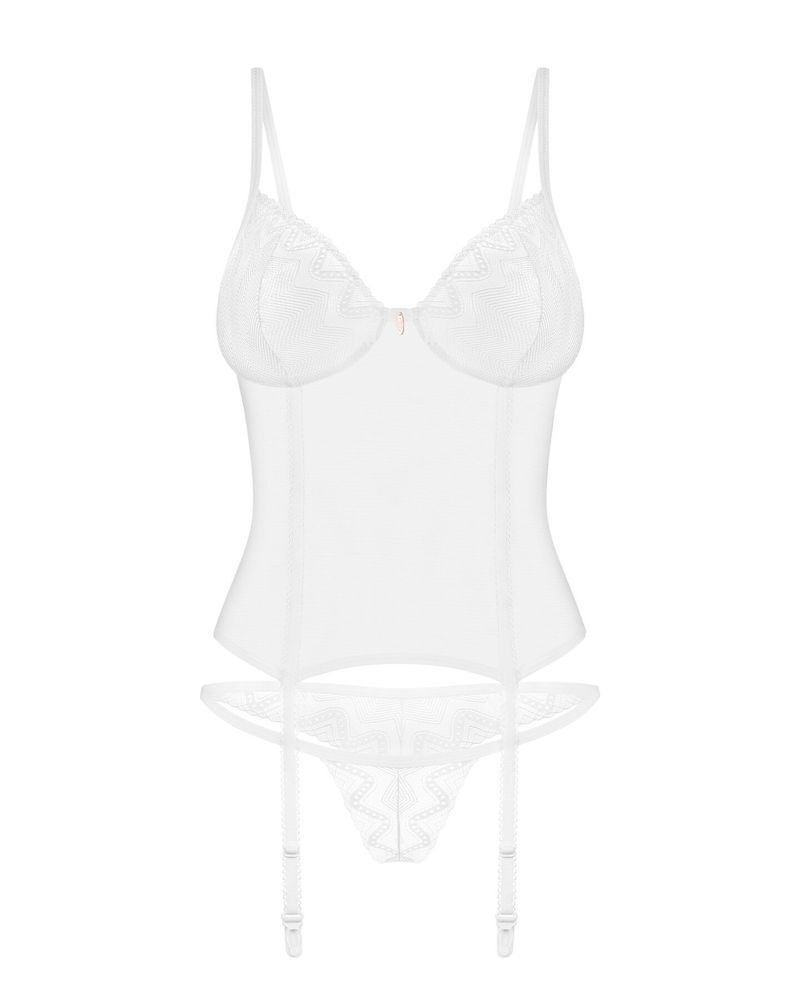 Корсет Obsessive Alissium corset & thong M/L (м'ята упаковка!!!) SX0601-R фото