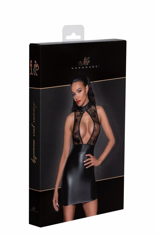 Платье Noir Handmade F241 Short dress with powerwetlook skirt and tulle top, XXL SX0149 фото