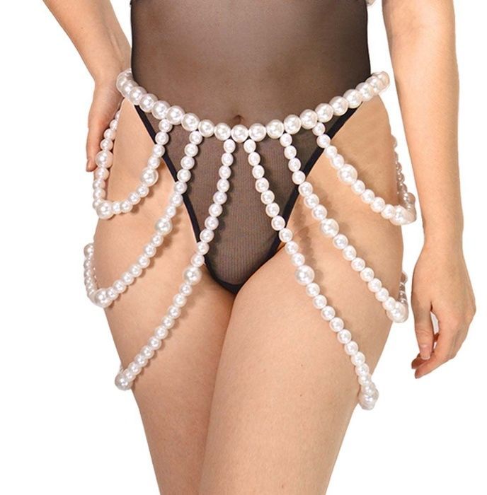 Юбка из жемчуга Art of Sex - Jasmine, цвет белый, размер XS-2XL SX3882 фото