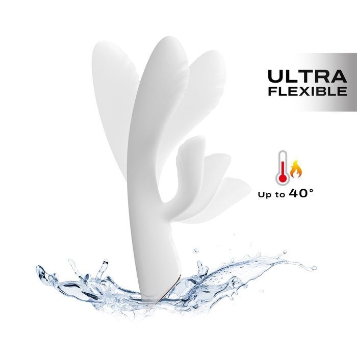 Вібратор-кролик з підігрівом Dorcel FLEXI RABBIT WHITE, гнучкий стовбур SO6817 фото