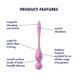 Вагинальные смарт-шарики с вибрацией Satisfyer Love Birds 1 Connect App Pink, 78 г SX0570 фото 6