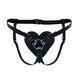 Трусики Серце для страпону з натуральної шкіри Feral Feelings - Hearts Strap-on Belt Black SO9417 фото 1