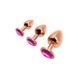 Металлическая анальная пробка Wooomy Tralalo Rose Gold Metal Plug Magenta S диаметр 2,8см, длина 7см SO7429 фото 4