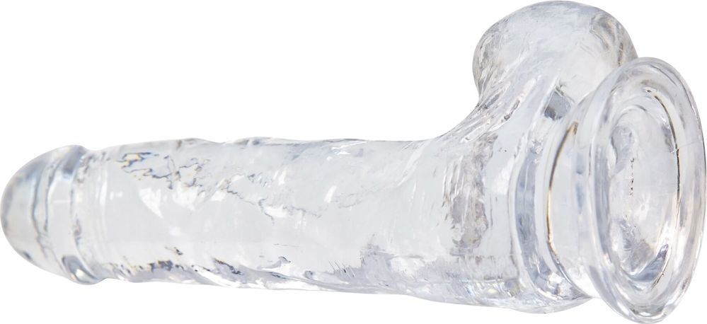 Прозрачный фаллоимитатор на присоске ADDICTION &mdash; Clear Dildo with Balls 7&Prime;, вибропуля в подарок SO5581 фото