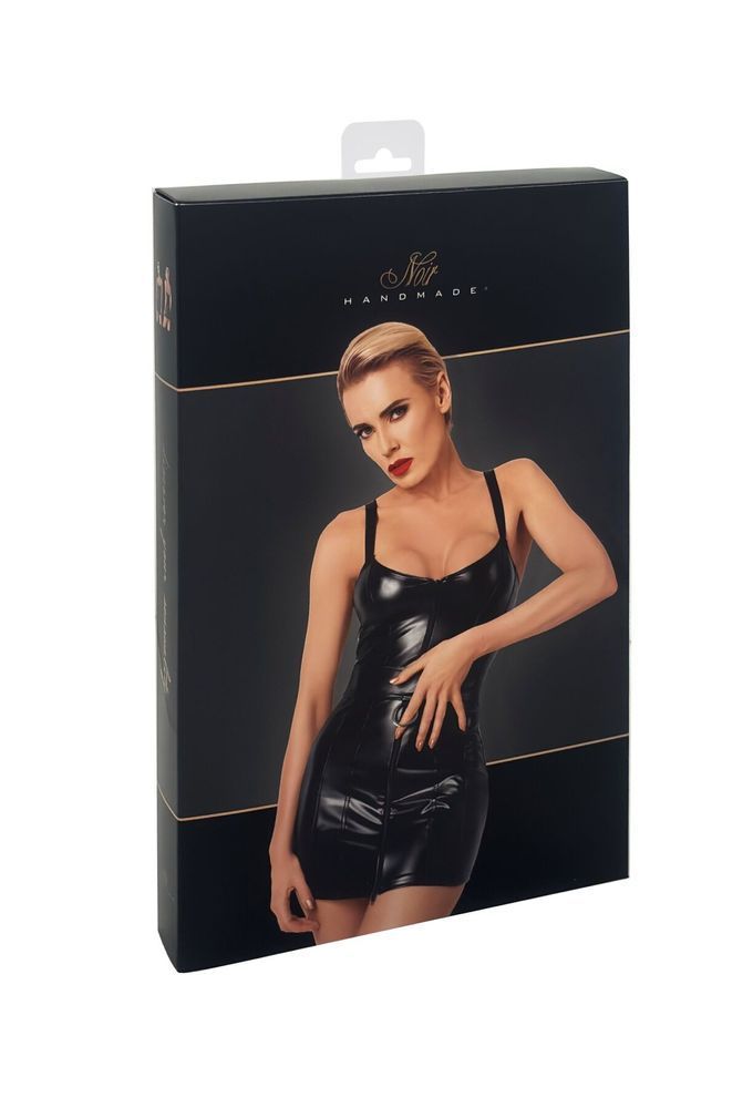 Платье Noir Handmade F320 Starlet, S, под латекс, мини, молния по всей длине, кольцо на поясе SX0351 фото