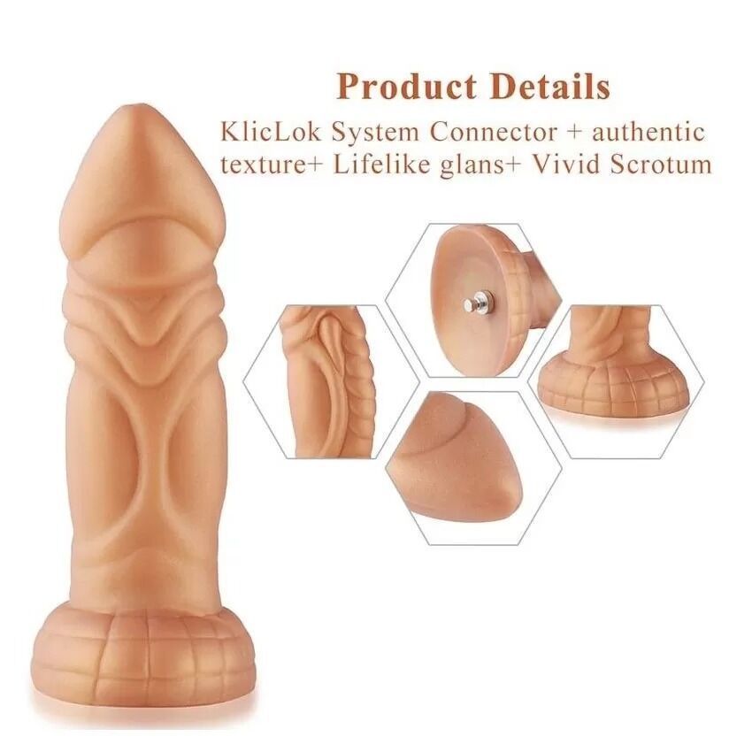 Фаллоимитатор для секс-машин Hismith Slightly Curved Silicone Dildo Monster Series, крепление KlicLok SO9960 фото