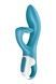 Вибратор кролик с тройным отростком Satisfyer Embrace me Turquoise, 2 мотора, диаметр 3,6 см SO6284 фото 1