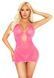 Платье Leg Avenue Lurex Rhinestone Keyhole Halter Dress One Size Neon Pink SX2768 фото 1