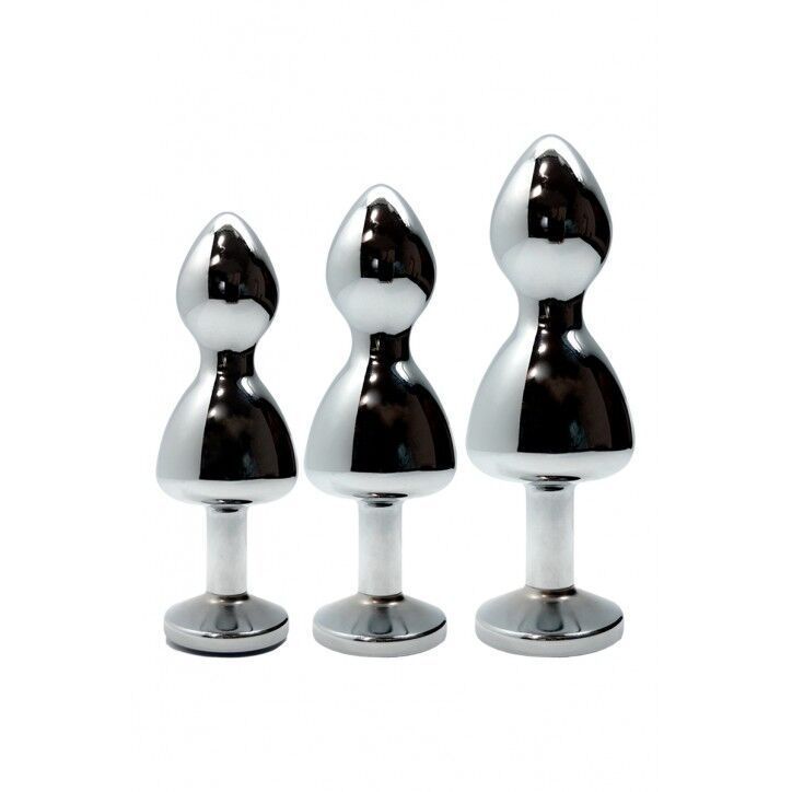 Металлическая анальная пробка Wooomy Lollypop Double Ball Metal Plug Blue M диаметр 3,1, длина 9,4 с SO7422 фото