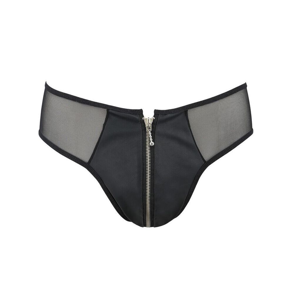 Чоловічі сліпи на блискавці Passion 042 SLIP TIMMY XXL/XXXL Black, екошкіра, сітка SO7599 фото