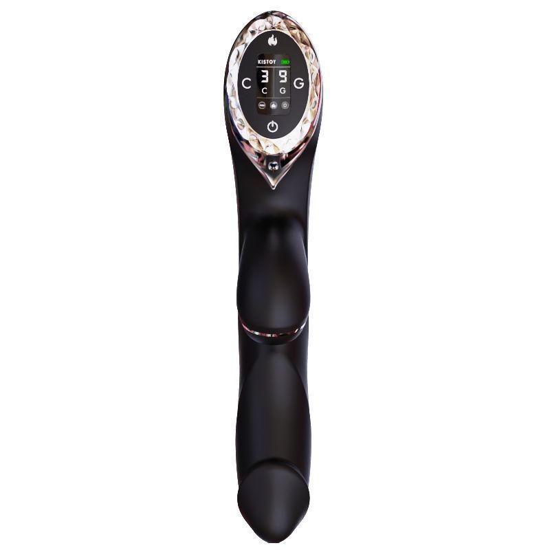 Вакуумный вибратор-кролик с подогревом KISTOY A-King Pro Black, с LED-экраном SO4080 фото
