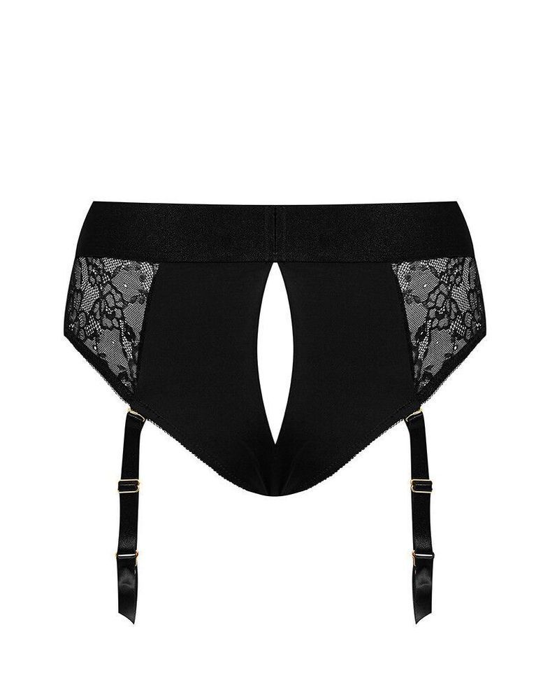 Кружевные трусы для страпона с подвязками для чулок Strap-On-Me DIVA HARNESS - XL SO5095 фото