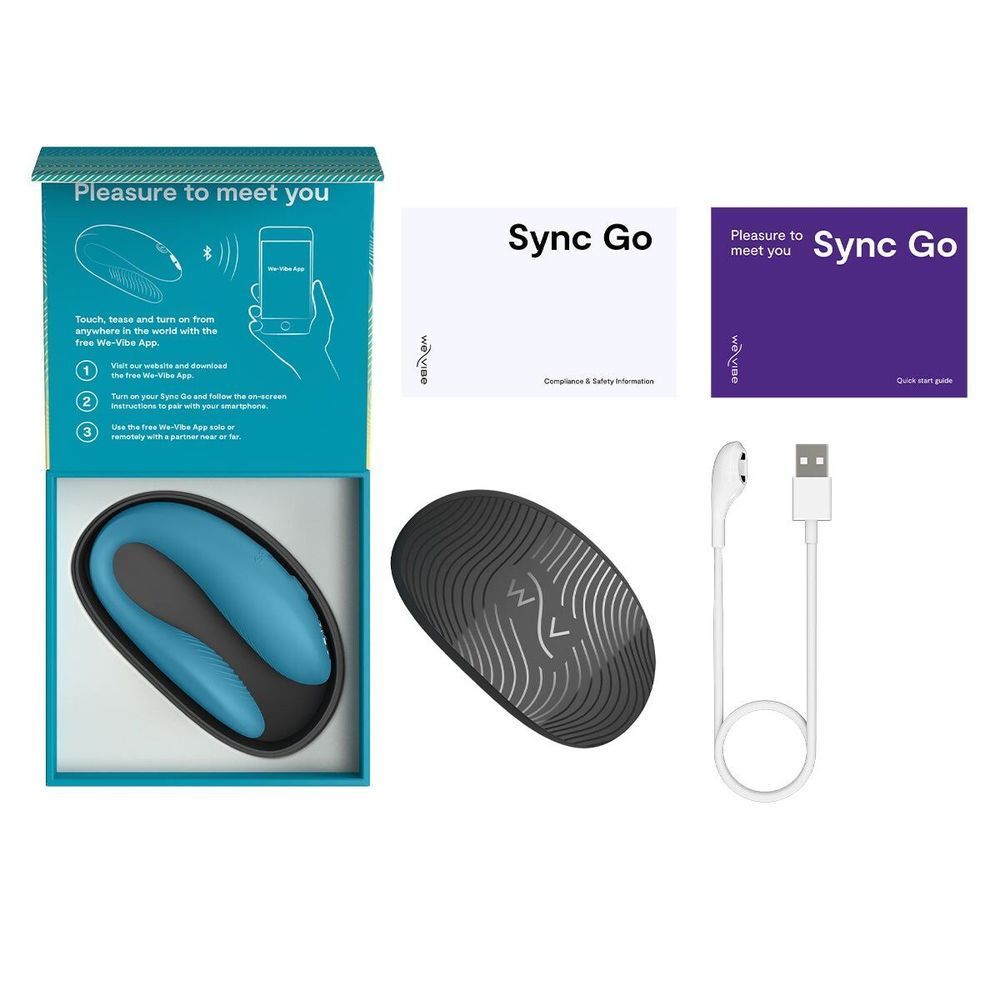 Смарт-вибратор для пар We-Vibe Sync GO Turquoise, тревел-кейс SX0528 фото