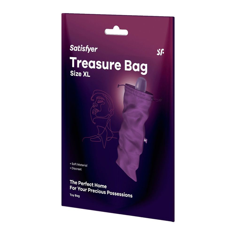 Мешочек для секс-игрушек Satisfyer Treasure Bag XL, фиолетовый, на шнурке SX0553 фото
