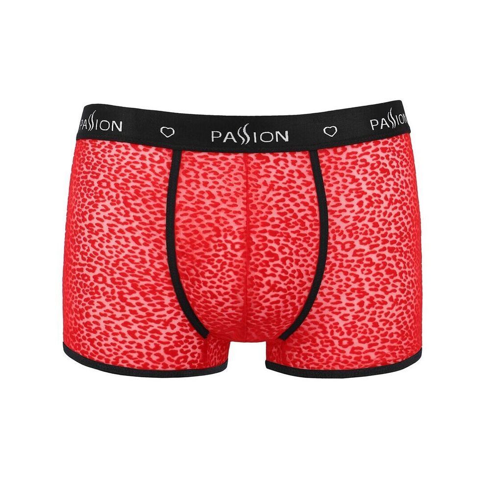 Чоловічі прозорі боксери Passion 046 SHORT PARKER L/XL Red, сітка, під леопард SO7609 фото