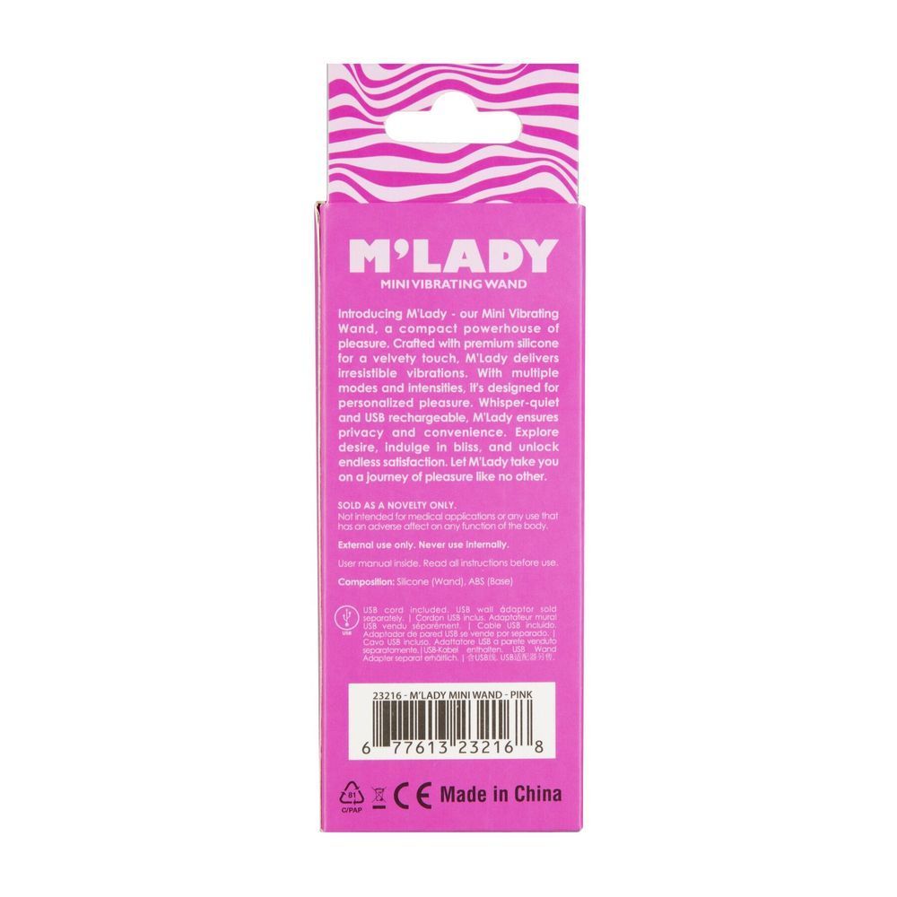 Вибромассажер M&rsquo;Lady Mini Vibrating Wand Pink SX3145 фото
