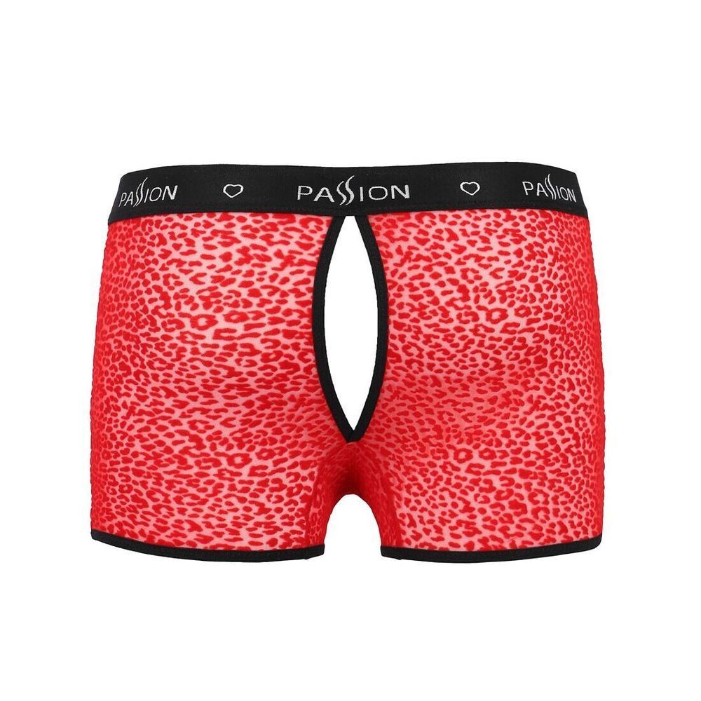 Мужские прозрачные боксеры Passion 046 SHORT PARKER S/M Red, сетка, под леопард SO7610 фото
